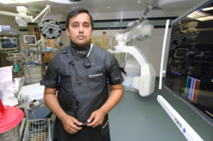Dr. Shreenivas in the new hybrid OR at UC Medical Center